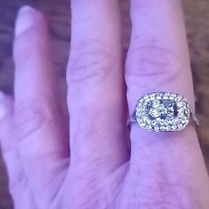 Stunning white sapphire pave ring